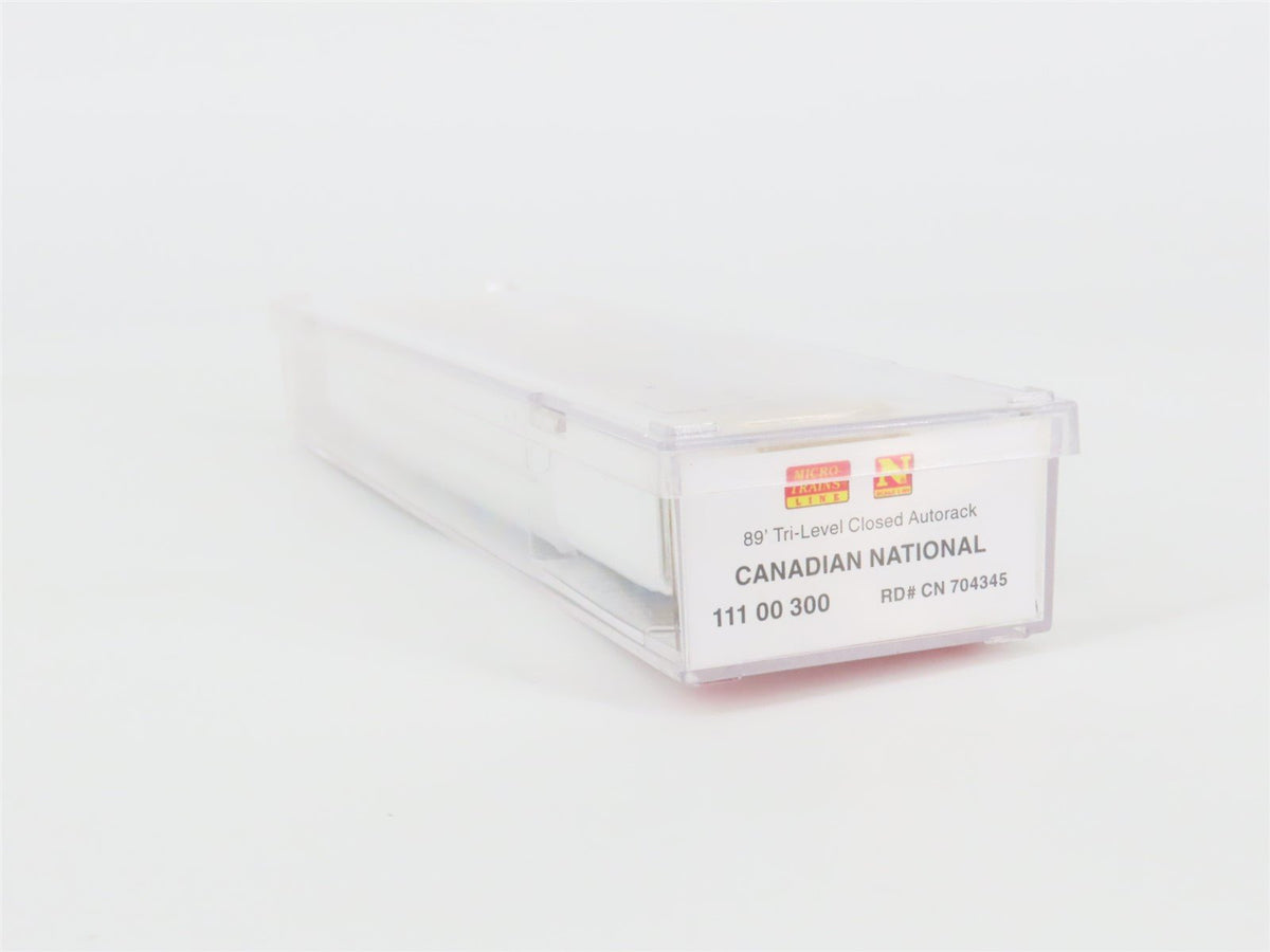 N Scale Micro-Trains MTL 11100300 CN Canadian National 89&#39; Auto Carrier CN704345