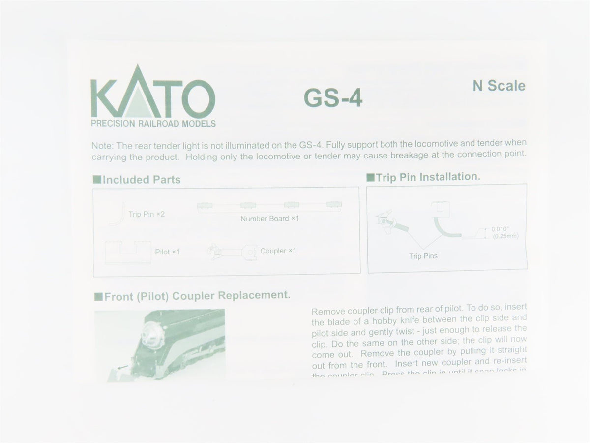 N Scale KATO 126-0308 SP Southern Pacific &quot;Postwar Black&quot; GS4 4-8-4 Steam #4433