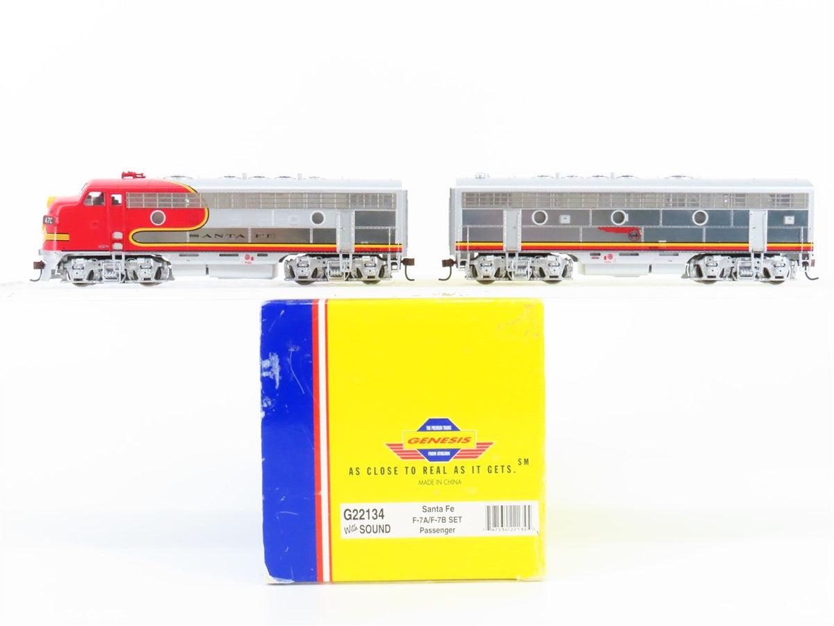 HO Scale Athearn Genesis G22134 ATSF Santa Fe F7 A/B Diesel Loco Set w/ DCC