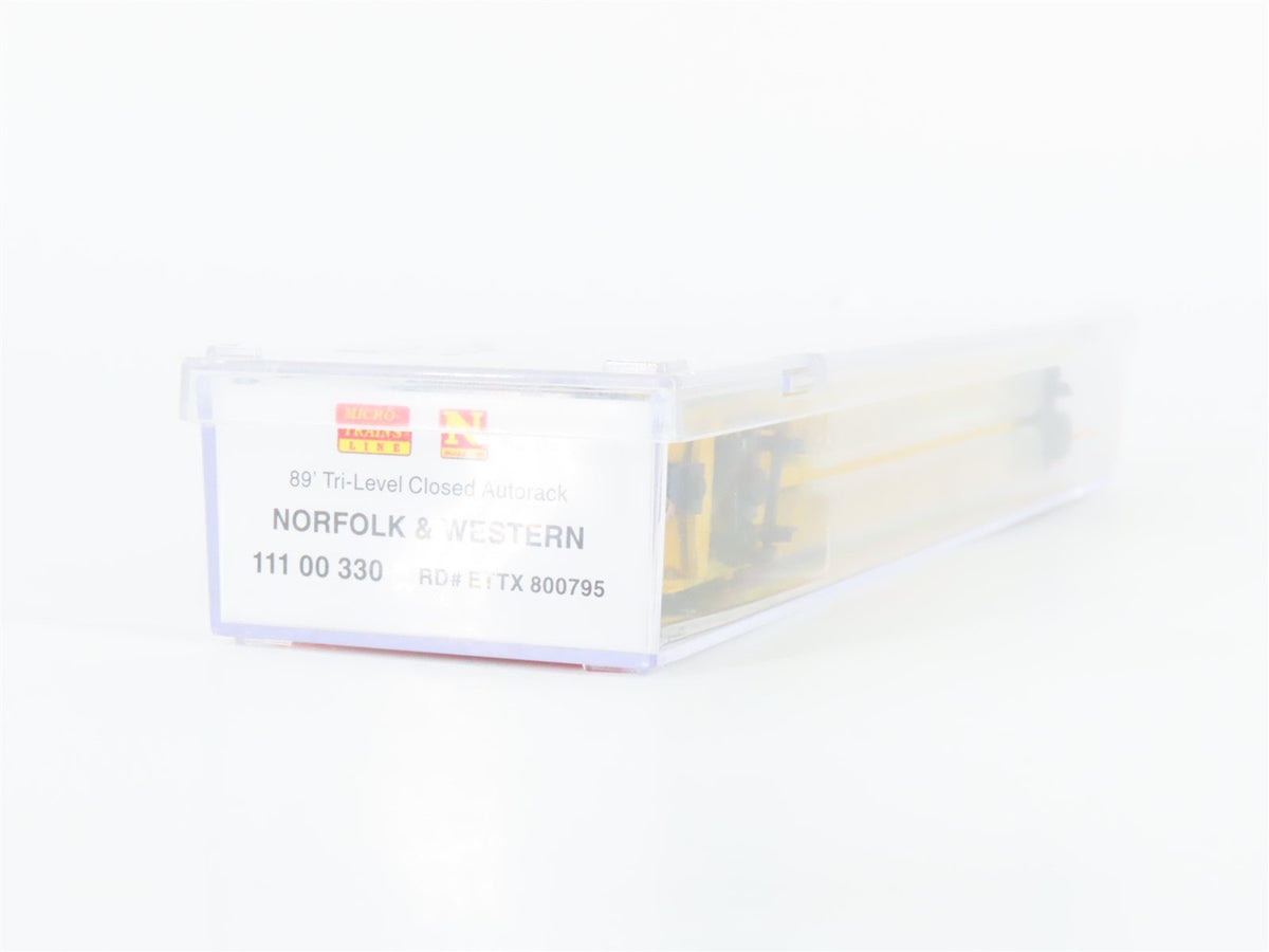 N Scale Micro-Trains MTL 11100330 ETTX NW Norfolk &amp; Western 89&#39; Auto Rack 800795
