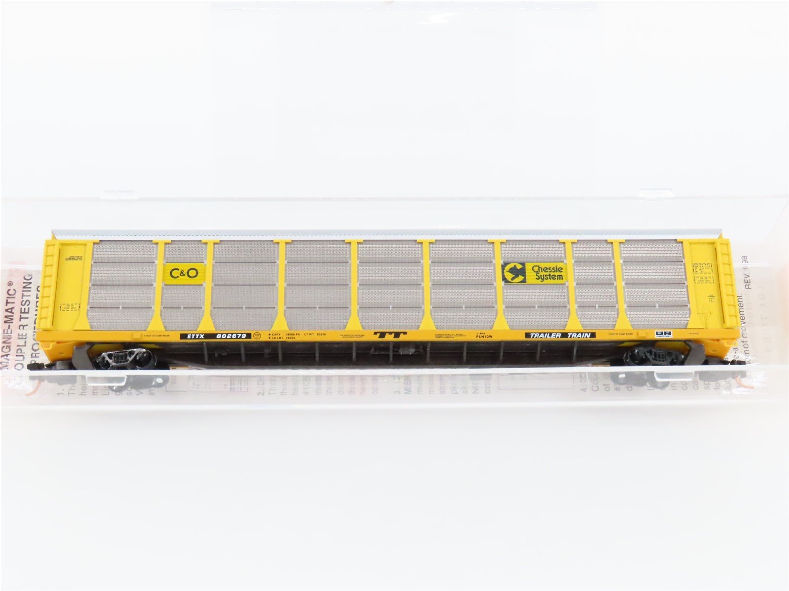 N Micro-Trains MTL 11100040 C&O Chessie ETTX 89' Tri-Level Auto Rack #802679