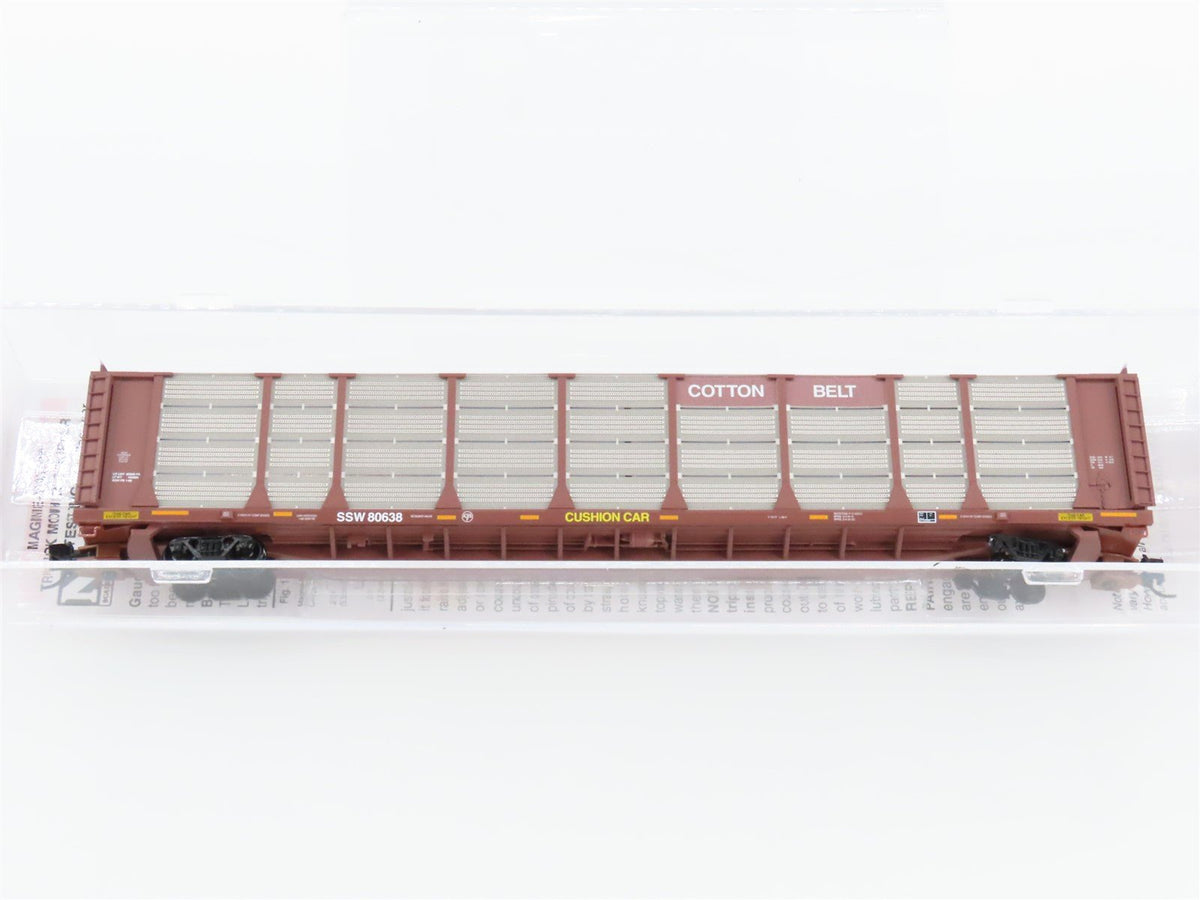 N Micro-Trains MTL 11100390 SSW Cotton Belt 89&#39; Closed Auto Rack #80638