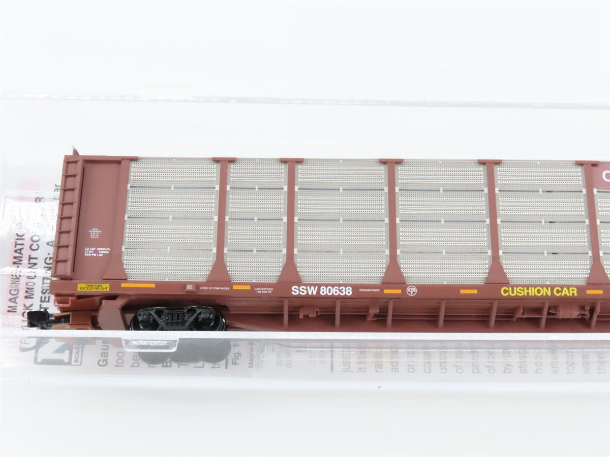 N Micro-Trains MTL 11100390 SSW Cotton Belt 89&#39; Closed Auto Rack #80638