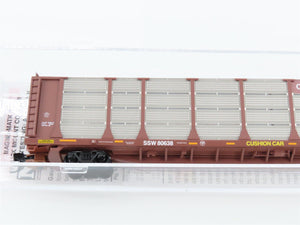 N Micro-Trains MTL 11100390 SSW Cotton Belt 89' Closed Auto Rack #80638