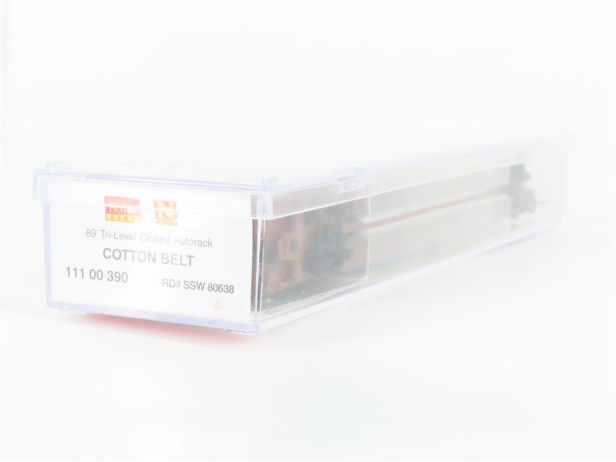 N Micro-Trains MTL 11100390 SSW Cotton Belt 89&#39; Closed Auto Rack #80638