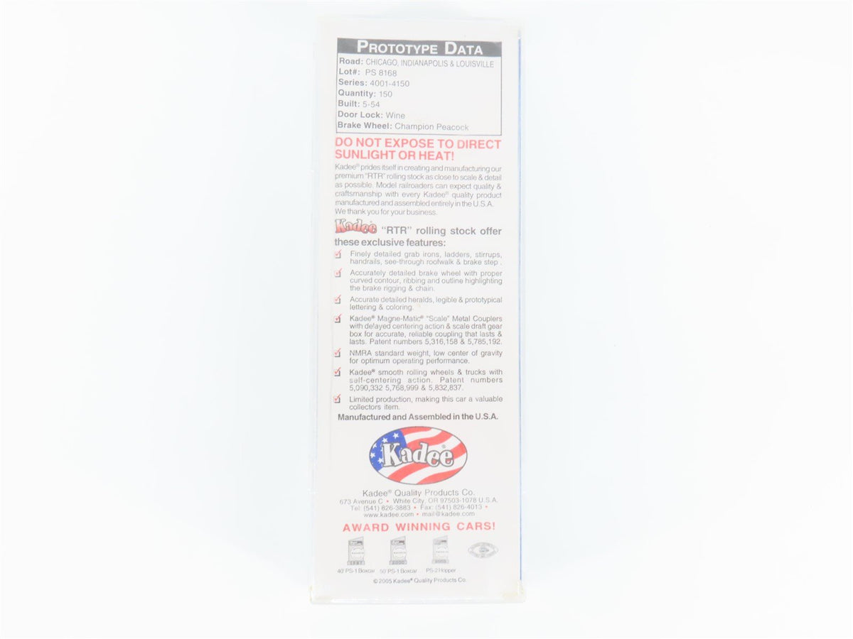HO Scale Kadee 7016 CIL Monon 50-Ton 2-Bay Hopper Car #4048 Sealed