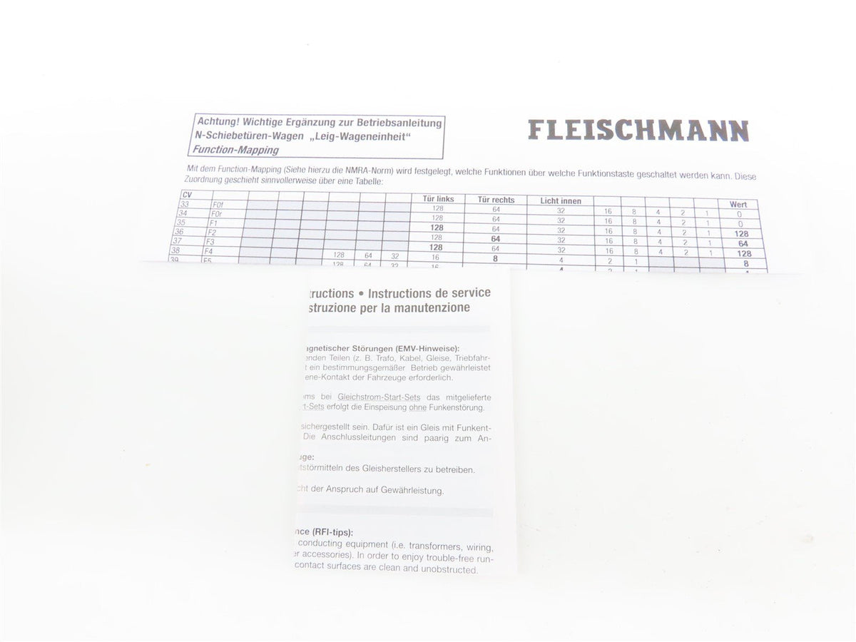 N Fleischmann 830681 OBB Austrian Federal Leig Wageneinheit Double Boxcar wLight
