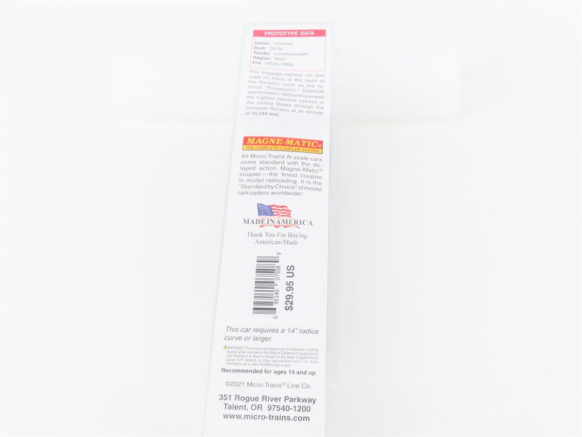 N Micro-Trains MTL 14700390 D&amp;RGW Rio Grande Heavyweight Baggage Passenger 742