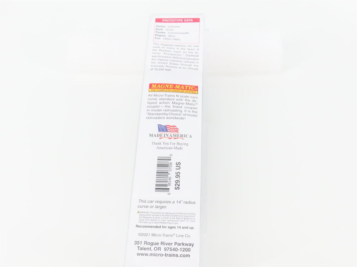 N Micro-Trains MTL 14700390 D&amp;RGW Rio Grande Heavyweight Baggage Passenger 742