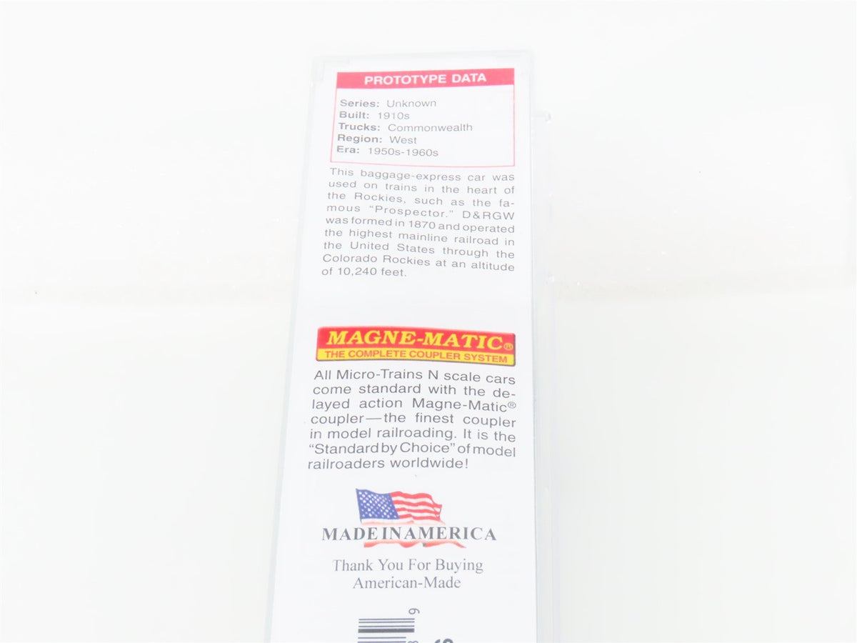 N Micro-Trains MTL 14700390 D&amp;RGW Rio Grande Heavyweight Baggage Passenger 742