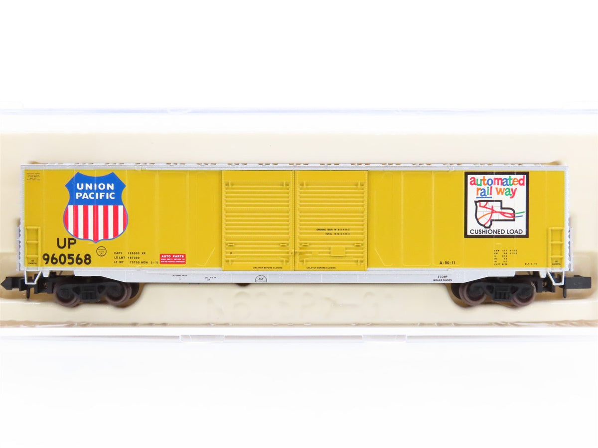 N Scale Atlas 36862 UP &quot;Automated Railway&quot; 60&#39; Double Door Box Car #960568