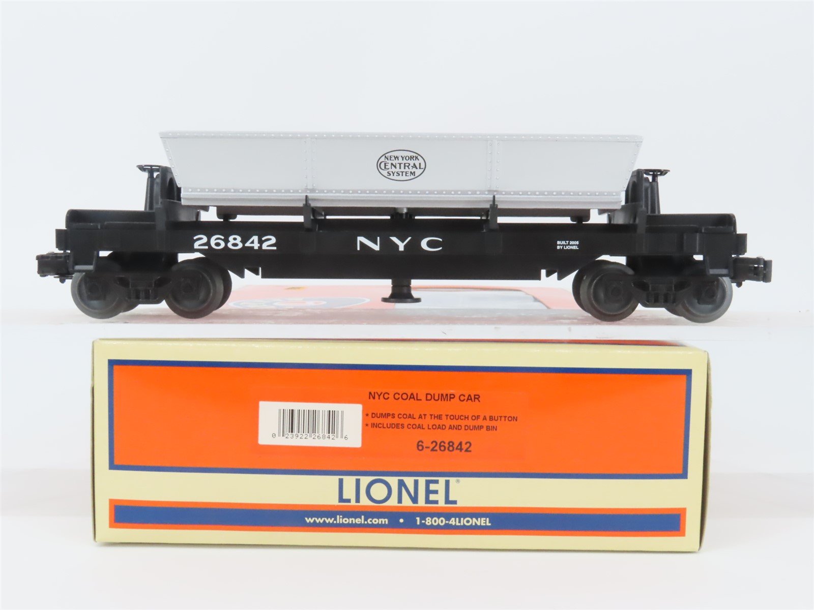 O Gauge 3-Rail Lionel 6-26842 NYC New York Central Coal Dump Car #26842