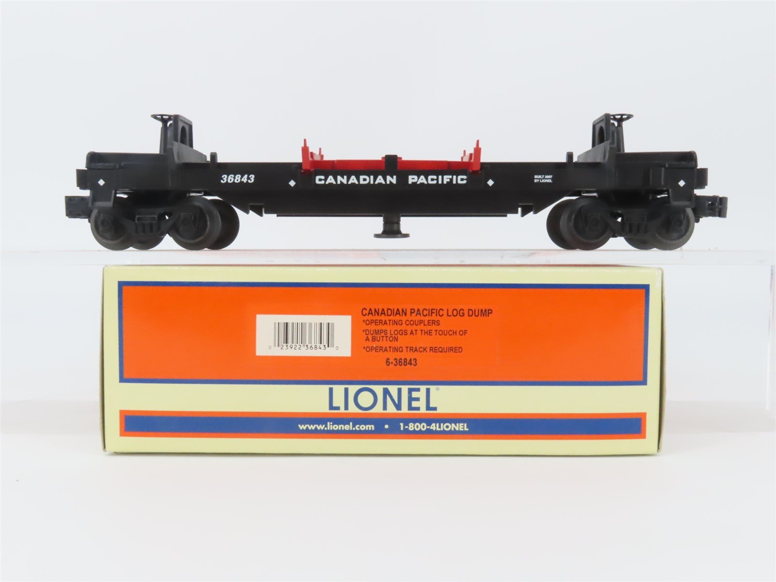 O Gauge 3-Rail Lionel 6-36843 CP Canadian Pacific Log Dump Car #36843