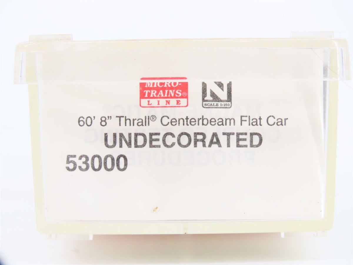 N Scale Micro-Trains MTL 53000 Undecorated Thrall Centerbeam Flat Car