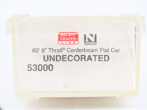N Scale Micro-Trains MTL 53000 Undecorated Thrall Centerbeam Flat Car