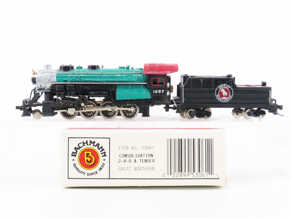 N Scale Bachmann 53061 GN Great Northern 2-8-0 Steam Locomotive #1257