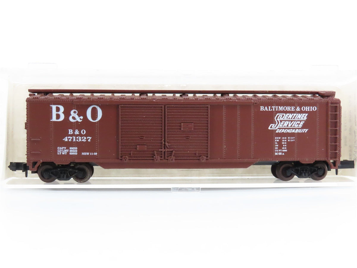N Scale Atlas 3625 B&amp;O Baltimore &amp; Ohio Sentinel Service 50&#39; Box Car #471327