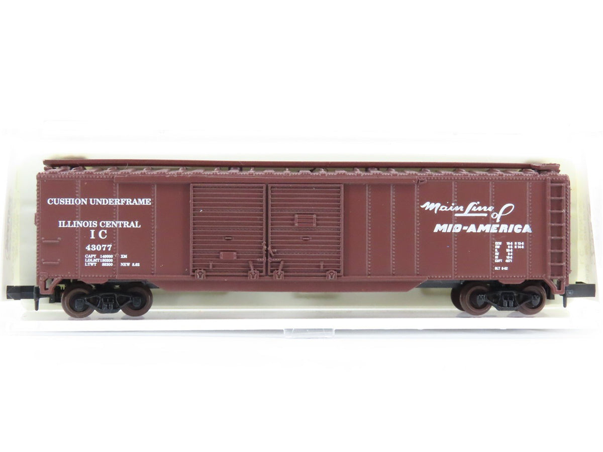 N Scale Atlas 3632 IC Illinois Central &quot;Mainline&quot; 50&#39; Double Door Box Car #43077