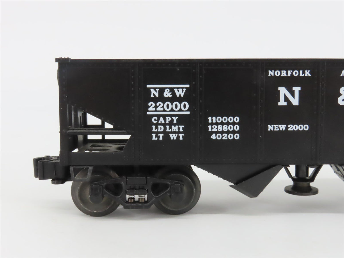 O Gauge 3-Rail Lionel 6-19885 N&amp;W Norfolk &amp; Western Operating 2-Bay Hopper 22000