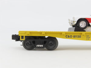 O Gauge 3-Rail MTH Rail King 33-7603 C&O Chessie Flat Car #81130 w/ Corvette