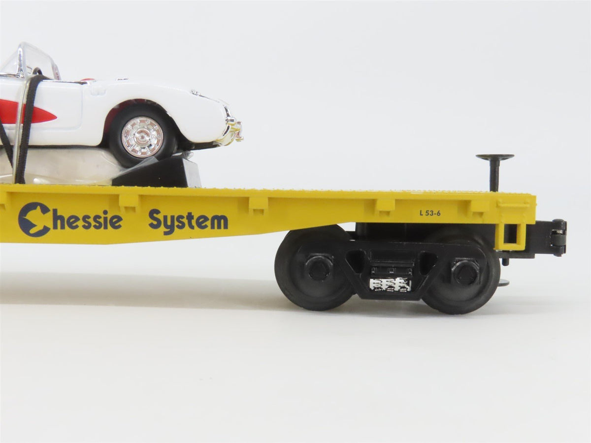 O Gauge 3-Rail MTH Rail King 33-7603 C&amp;O Chessie Flat Car #81130 w/ Corvette