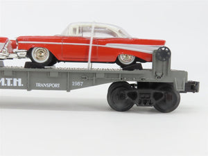 O Gauge 3-Rail MTH Rail King 30-7610 Auto Transport Flat Car #1957 w/ 2 Chevys