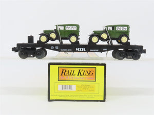 O Gauge 3-Rail MTH Rail King 30-7671 Flat Car #1930 w/ 2 Ertl Panel Vans