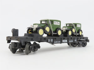 O Gauge 3-Rail MTH Rail King 30-7671 Flat Car #1930 w/ 2 Ertl Panel Vans