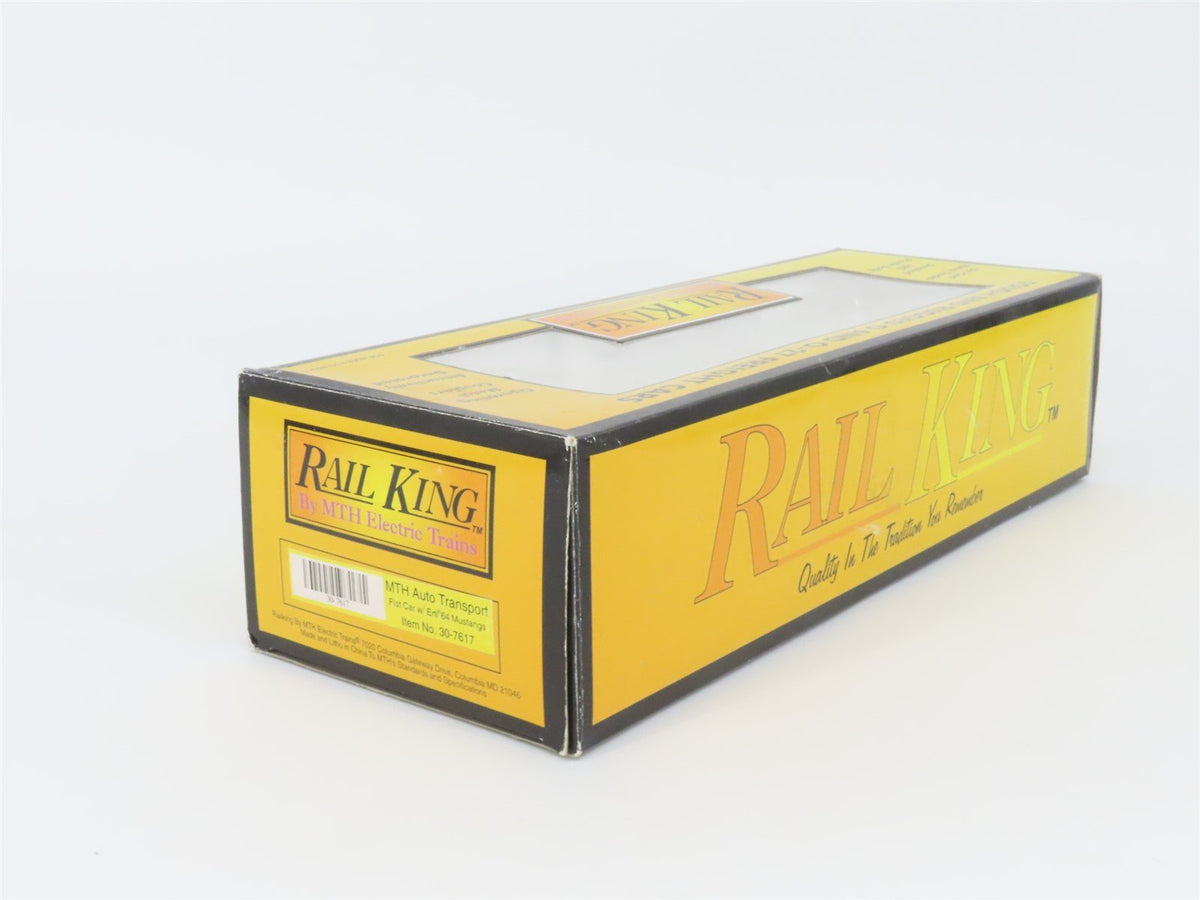 O Gauge 3-Rail MTH Rail King 30-7617 Auto Transport Flat Car #1930 w/ 2 Mustangs
