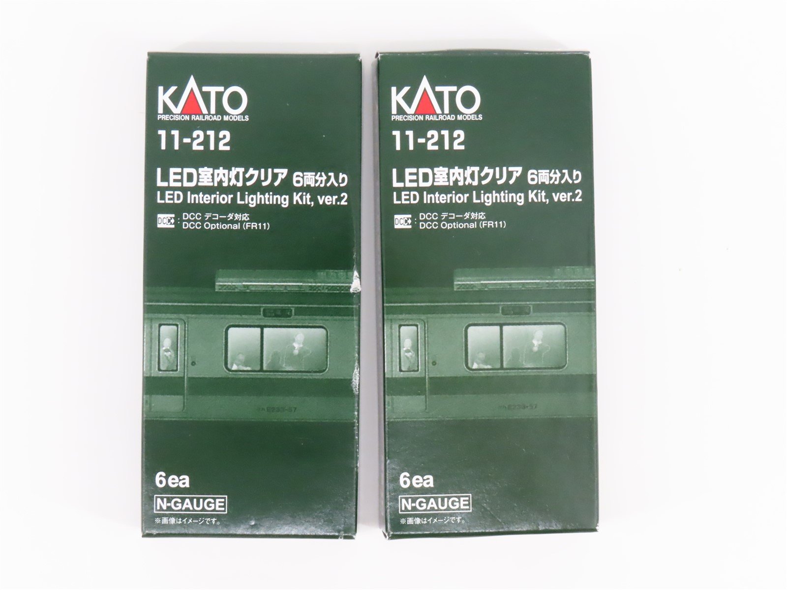 LOT of 2 N Scale KATO 11-212 LED Interior Lighting Kit Ver 2 6-Packs