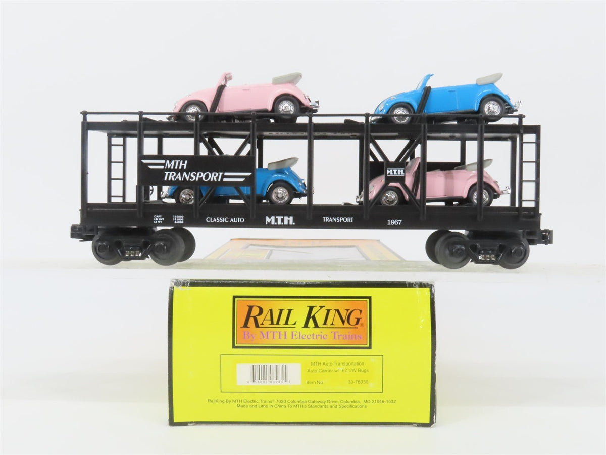 O Gauge 3-Rail MTH Rail King 30-76030 Auto Carrier #1967 w/ 2 VW Bugs