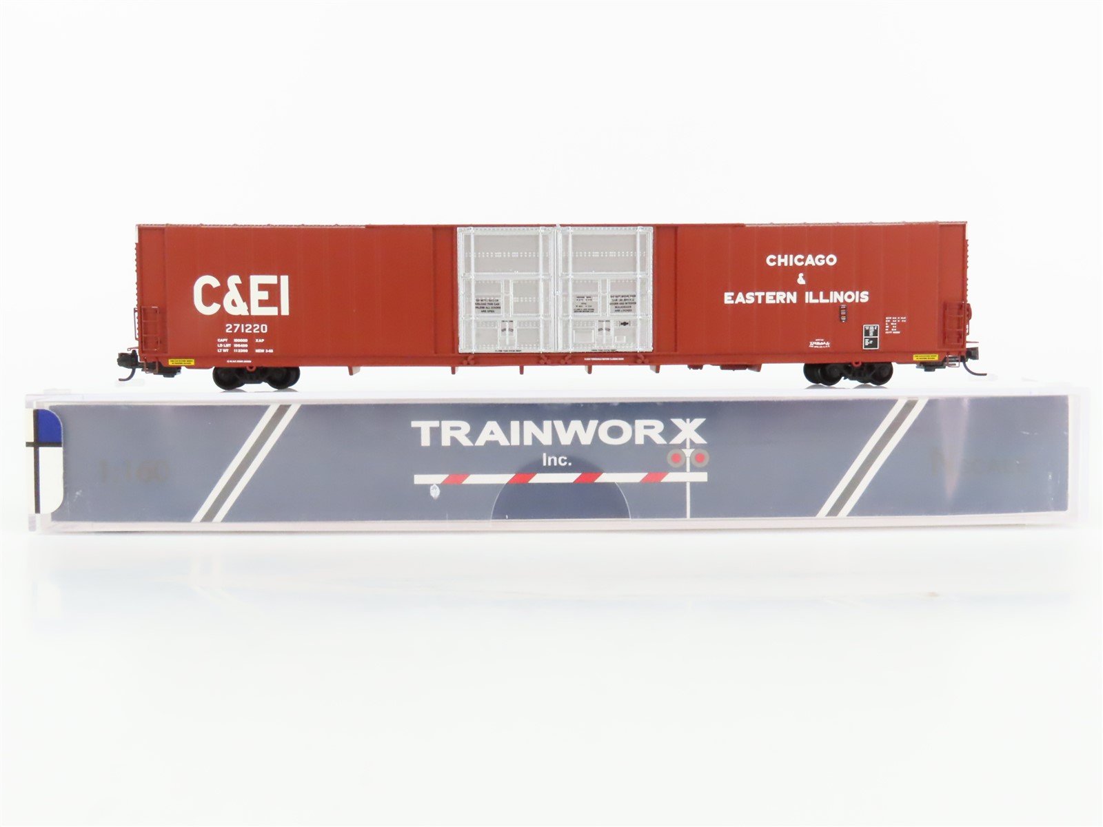 N Scale Trainworx C&EI Chicago & Eastern Illinois 86' Auto Parts Box Car 271220