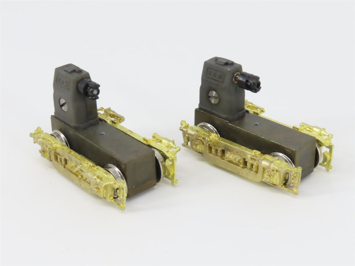 LOT of 4 HO Oriental Limited/Samhongsa BRASS AAR Type B Truck Sets w/ Gearboxes