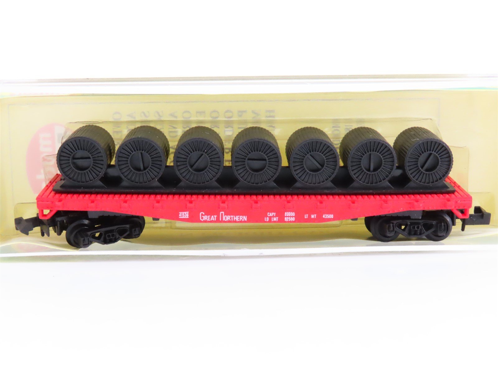 N Scale Model Power 4041 GN Great Northern 50' Flat Car #41536 w/ Load