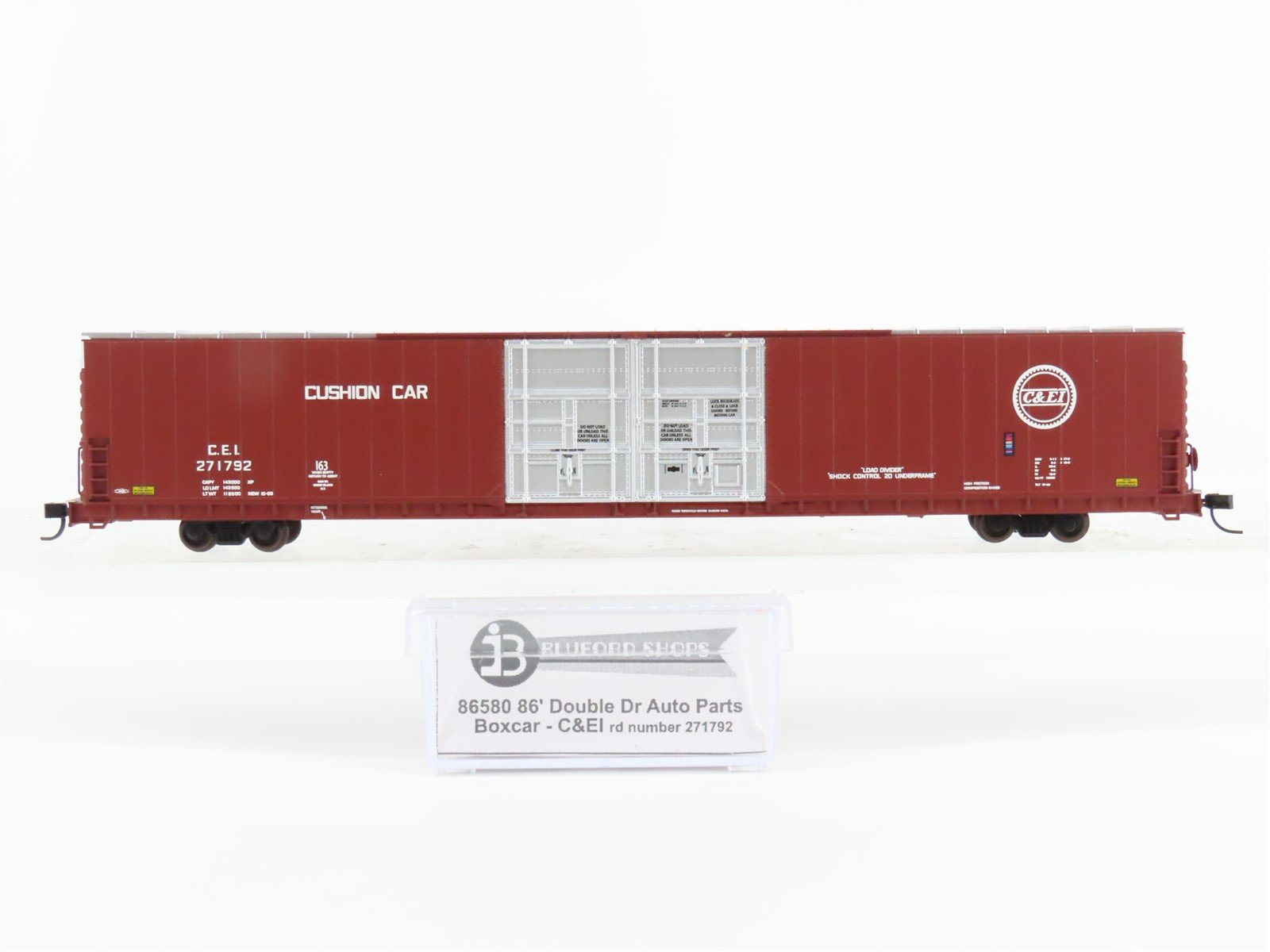 N Scale Bluford Shops 86580 C&EI 86' Double Door Auto Parts Box Car 271792