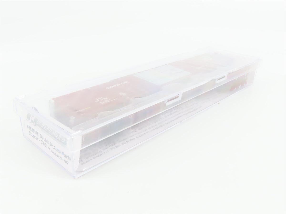 N Scale Bluford Shops 86580 C&amp;EI 86&#39; Double Door Auto Parts Box Car 271792