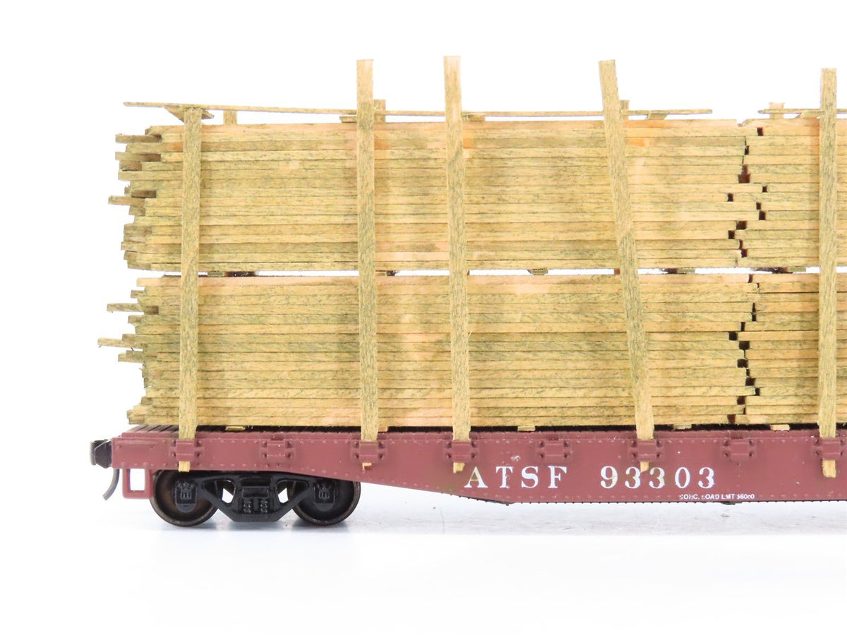 LOT of 2 HO Scale ATSF Santa Fe &amp; UP Union Pacific Flat Cars w/ Custom Loads