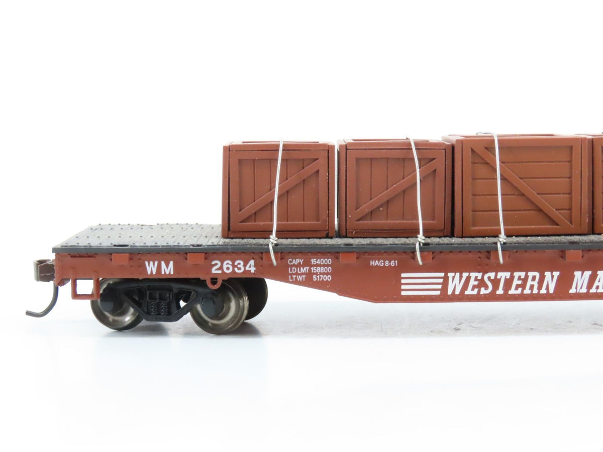 LOT of 2 HO Scale Bachmann WM Western Maryland Flat Cars w/ Custom Loads