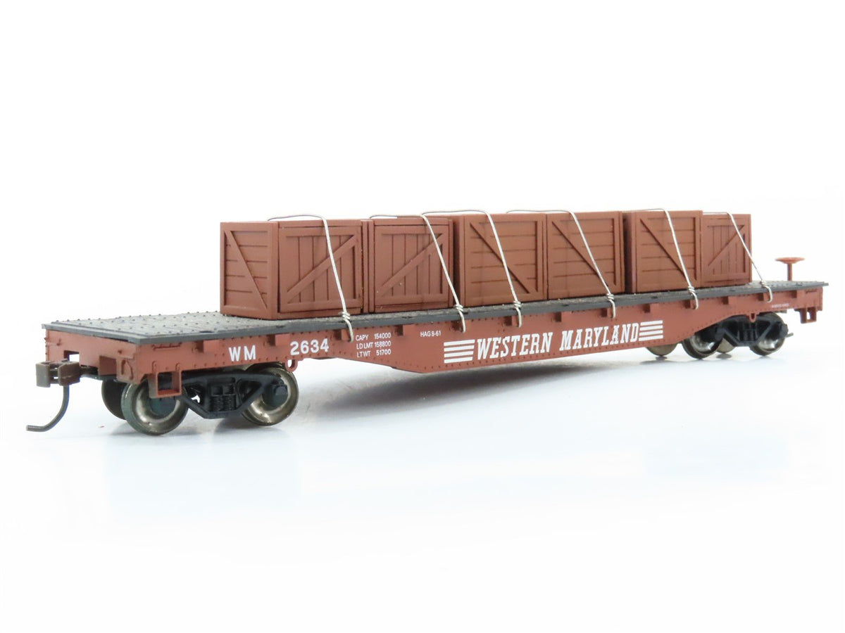 LOT of 2 HO Scale Bachmann WM Western Maryland Flat Cars w/ Custom Loads