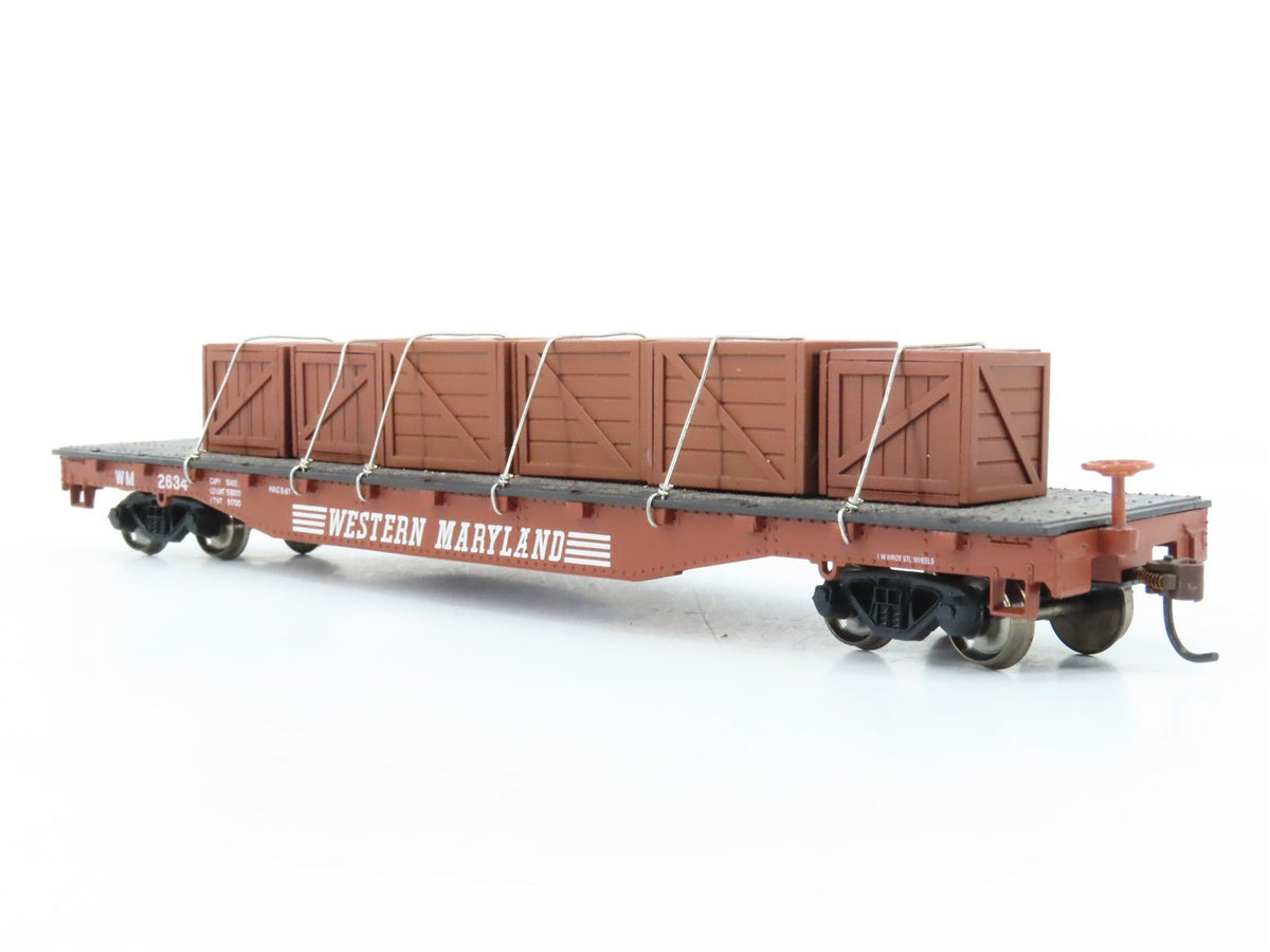 LOT of 2 HO Scale Bachmann WM Western Maryland Flat Cars w/ Custom Loads