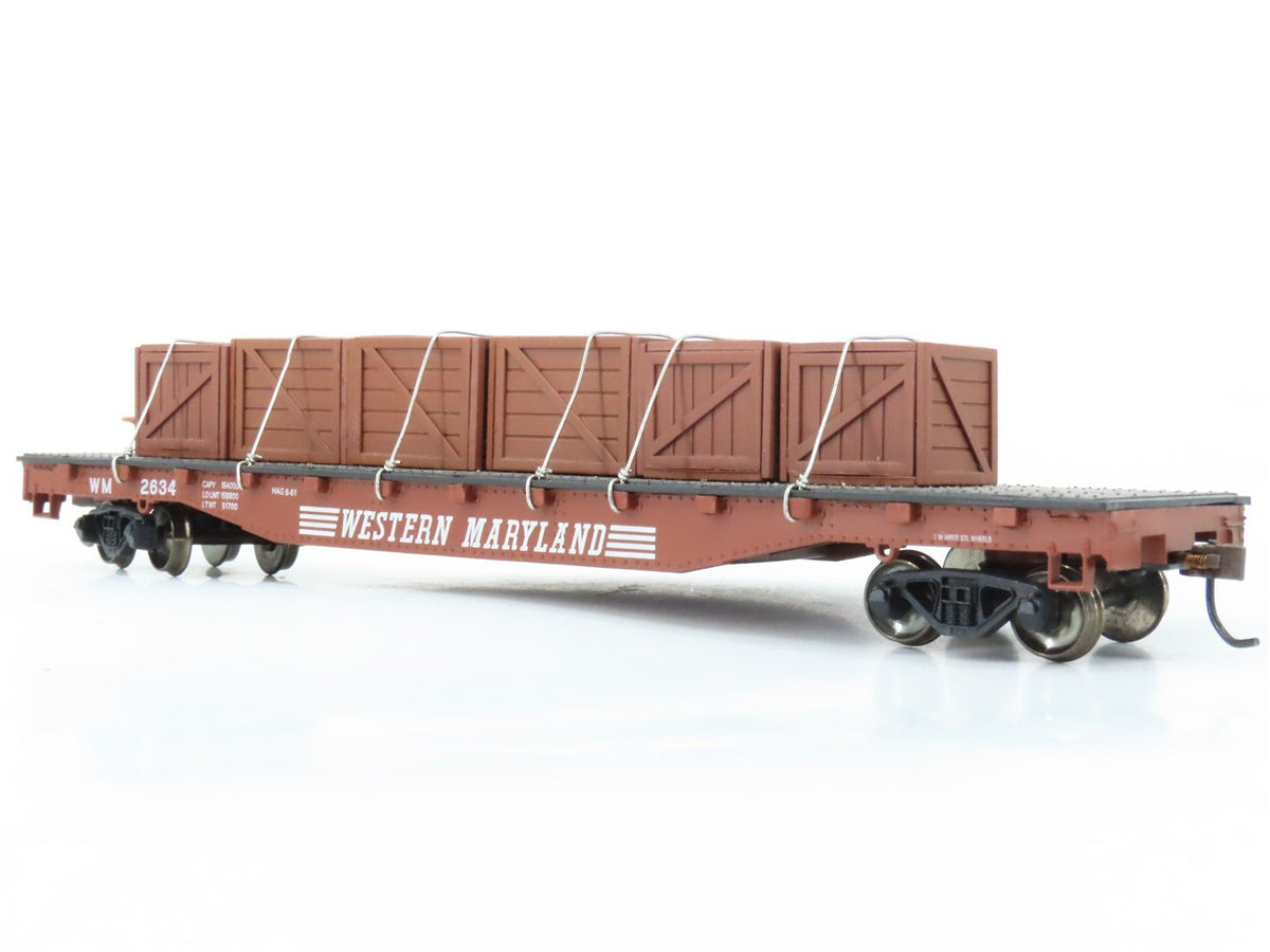 LOT of 2 HO Scale Bachmann WM Western Maryland Flat Cars w/ Custom Loads