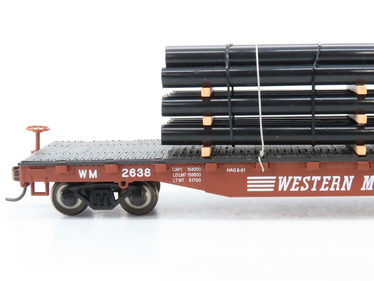 LOT of 2 HO Scale Bachmann WM Western Maryland Flat Cars w/ Custom Loads