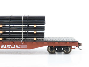 LOT of 2 HO Scale Bachmann WM Western Maryland Flat Cars w/ Custom Loads