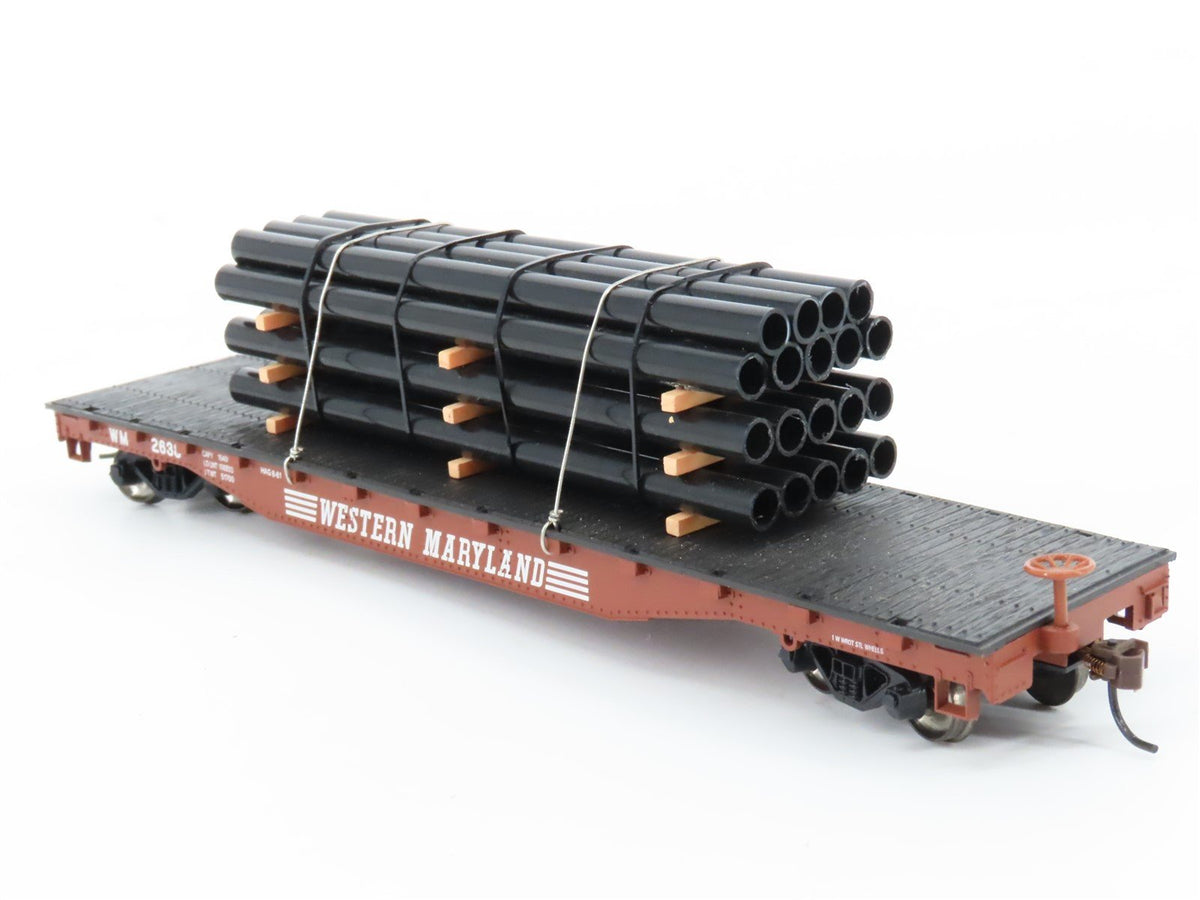 LOT of 2 HO Scale Bachmann WM Western Maryland Flat Cars w/ Custom Loads