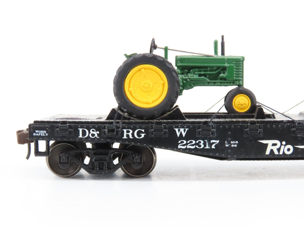 LOT of 2 HO Scale ATSF Santa Fe D&amp;RGW Rio Grande Flat Cars w/ Custom Loads