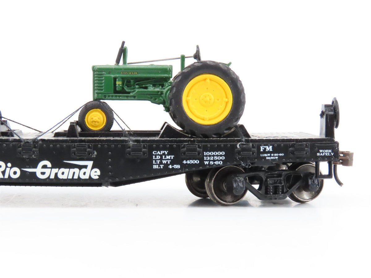 LOT of 2 HO Scale ATSF Santa Fe D&amp;RGW Rio Grande Flat Cars w/ Custom Loads