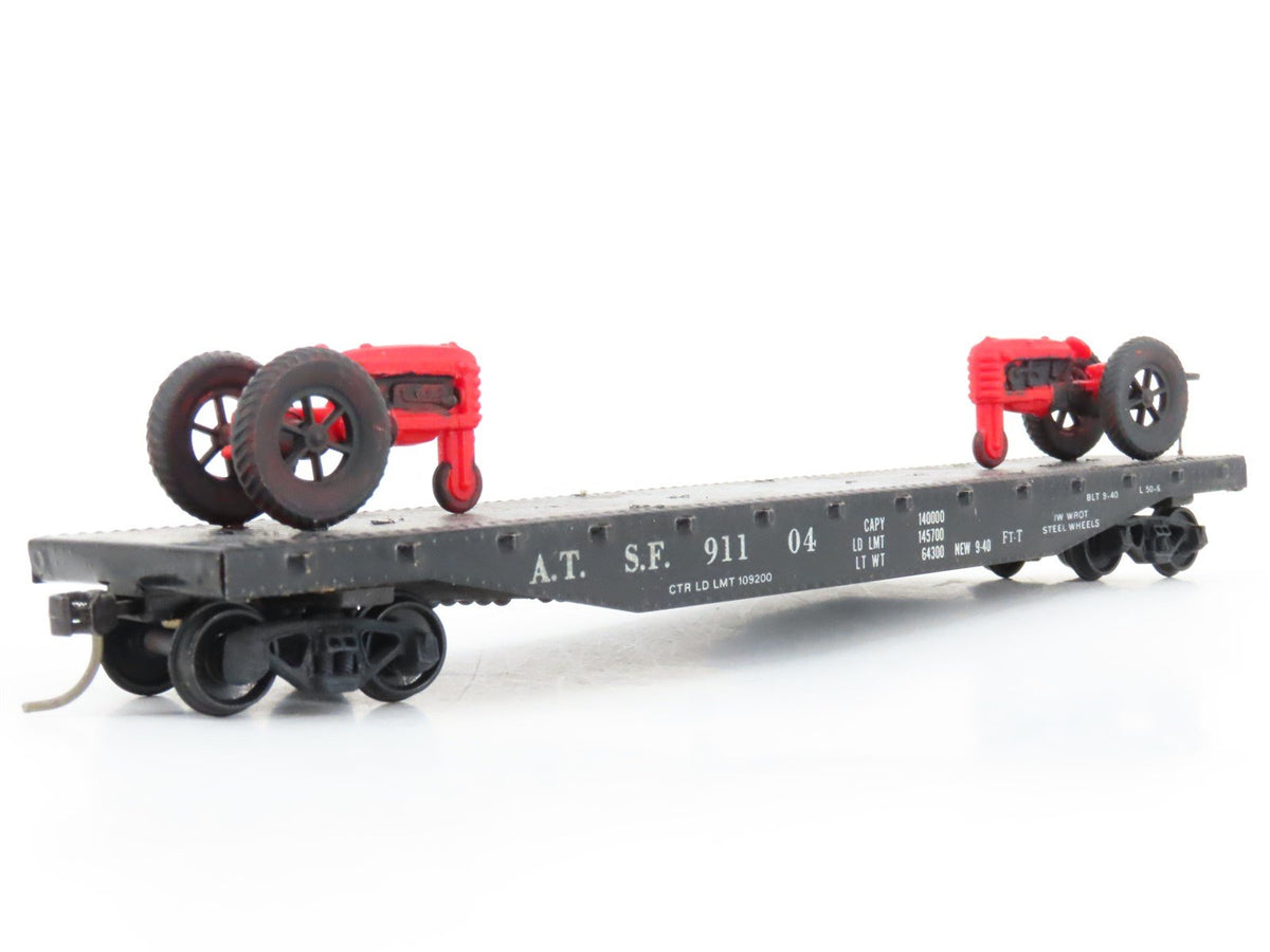 LOT of 2 HO Scale ATSF Santa Fe D&amp;RGW Rio Grande Flat Cars w/ Custom Loads