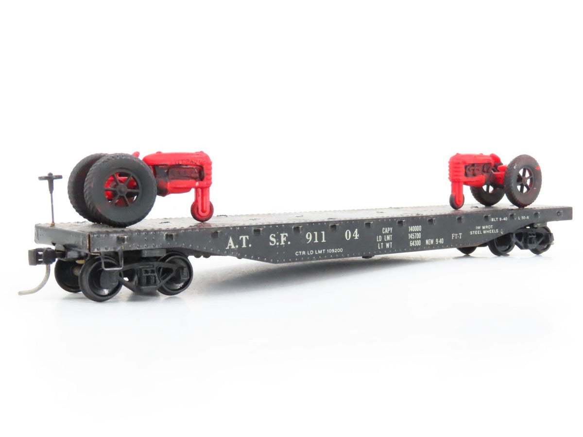 LOT of 2 HO Scale ATSF Santa Fe D&amp;RGW Rio Grande Flat Cars w/ Custom Loads