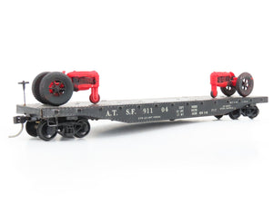 LOT of 2 HO Scale ATSF Santa Fe D&RGW Rio Grande Flat Cars w/ Custom Loads