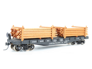 HO Scale C&O Chesapeake & Ohio Flat Car #80543 w/ Custom Lumber Load